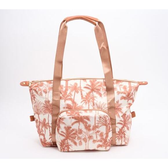 BumbleBella by Jill Martin Foldable Weekender Bags Palm Toile Camel - Picture 1 of 16